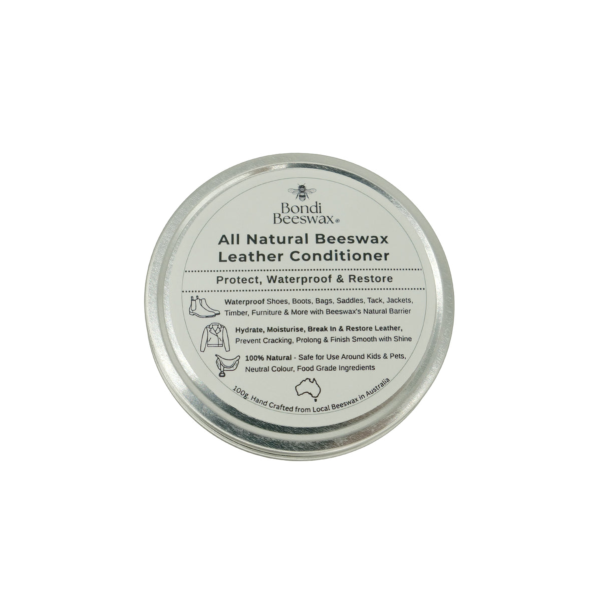 Bondi Beeswax All Natural Leather Conditioner 100g - Natural - Kakadu Traders Australia