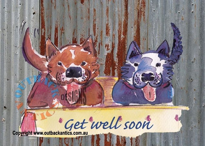 "Get Well Soon" Aussie Bush Greeting Card - Kakadu Traders Australia