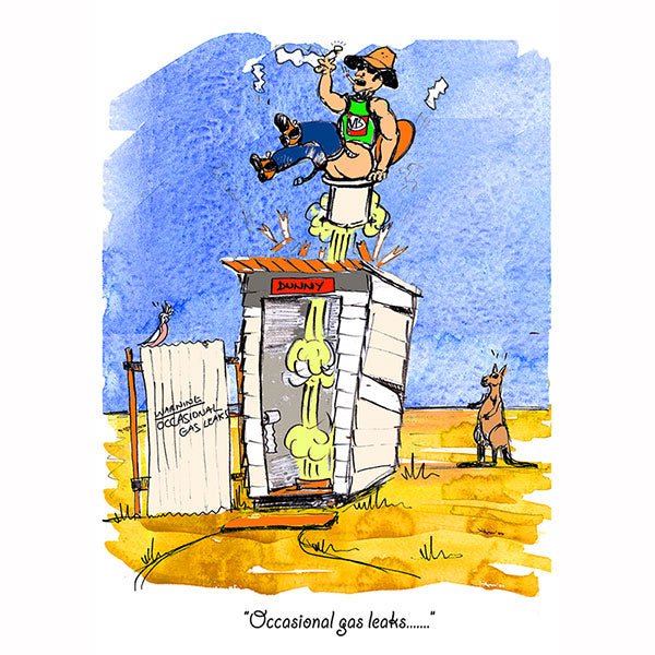"Occasional gas leaks" Aussie Bush Greeting Card - Kakadu Traders Australia