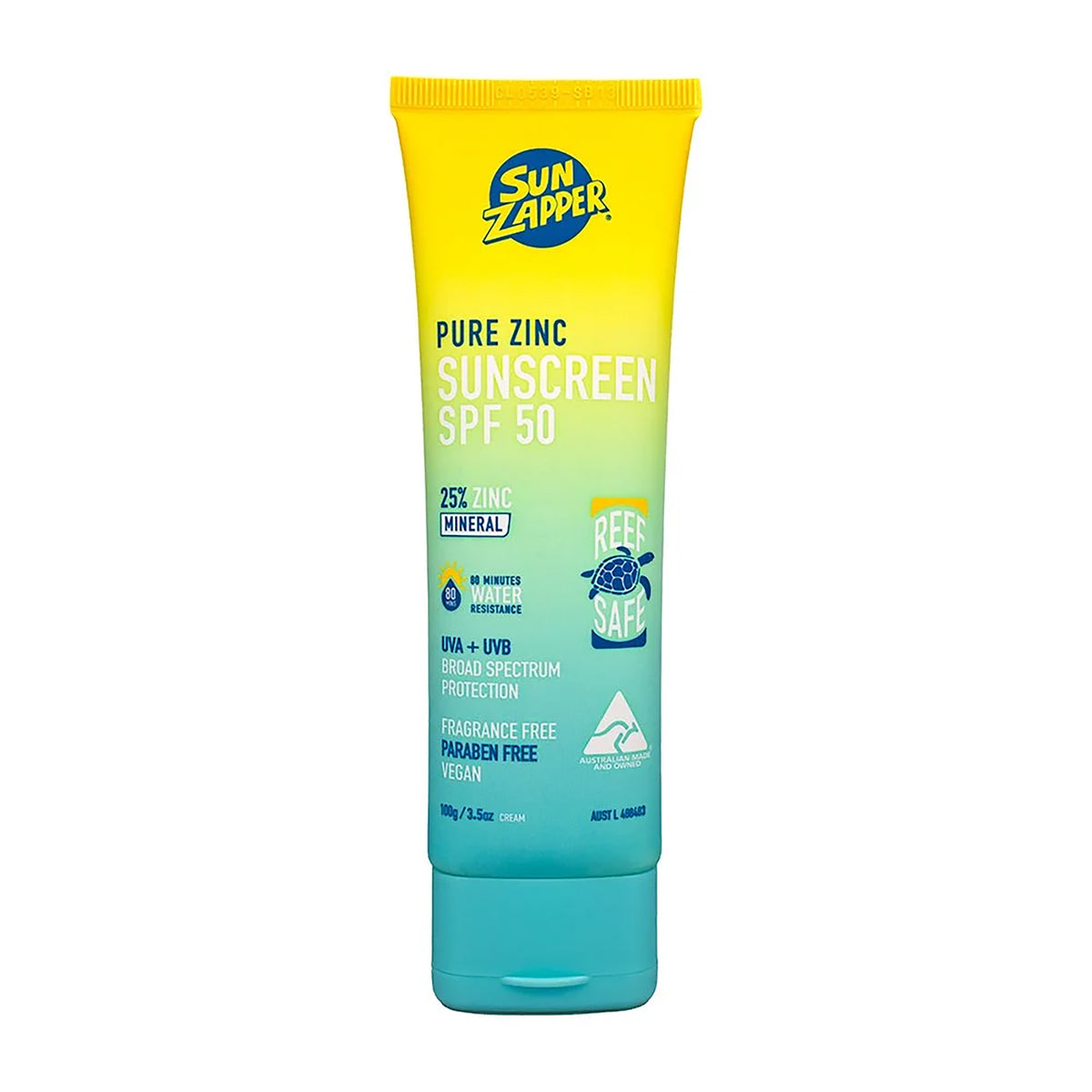Pure Zinc Sunscreen Cream 100g SPF 50 (Sun Zapper) - Kakadu Traders Australia